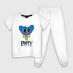 Пижама хлопковая детская PP Blue Huggie Waggie, цвет: белый