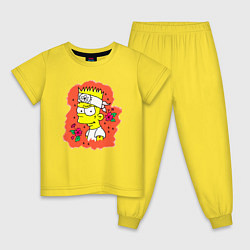 Детская пижама Барт Симпсон с татухой над глазом