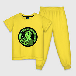 Пижама хлопковая детская Fallout pip - boy radio, цвет: желтый
