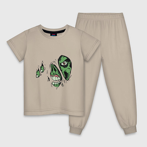 Детская пижама Zombie Monster / Миндальный – фото 1