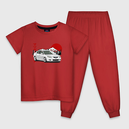 Детская пижама Mazda 3 bk JDM Retro / Красный – фото 1