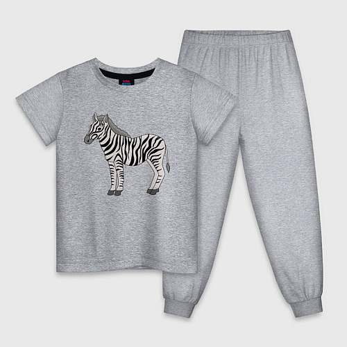 Детская пижама Милая зебра / Меланж – фото 1