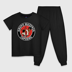 Пижама хлопковая детская Grupo muzenza Capoeira battle, цвет: черный