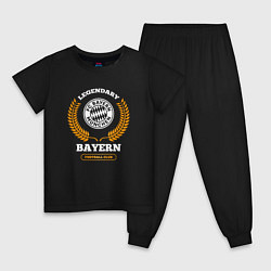 Пижама хлопковая детская Лого Bayern и надпись legendary football club, цвет: черный