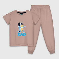 Пижама хлопковая детская Doggy Dad, цвет: пыльно-розовый