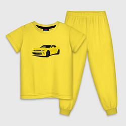 Пижама хлопковая детская Chevrolet Camaro American Car, цвет: желтый