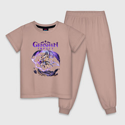 Пижама хлопковая детская Сайно Геншин Импакт, цвет: пыльно-розовый