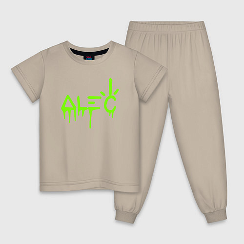 Детская пижама Alec Monopoly - лого / Миндальный – фото 1