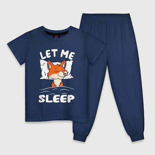 Детская пижама Дай мне поспать - лисичка / Тёмно-синий – фото 1