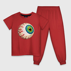 Пижама хлопковая детская Глаз зомби, цвет: красный