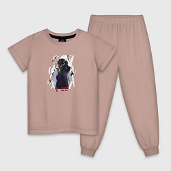 Пижама хлопковая детская Stray Kids Хенджин Art, цвет: пыльно-розовый