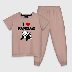 Детская пижама I love Panda - люблю панд