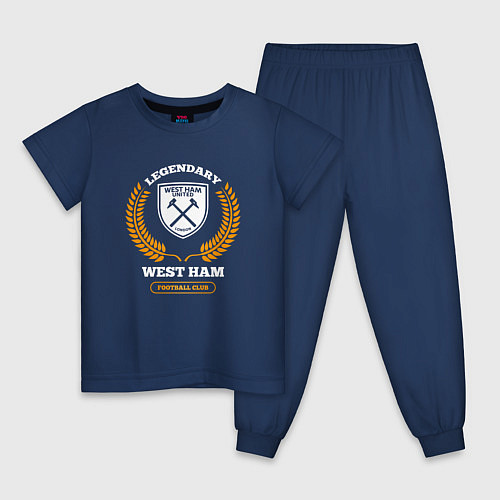 Детская пижама Лого West Ham и надпись legendary football club / Тёмно-синий – фото 1