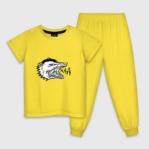 Детская пижама Орущий опоссум / Желтый – фото 1