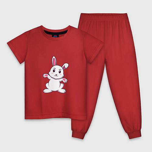 Детская пижама Кролик - Приветики / Красный – фото 1