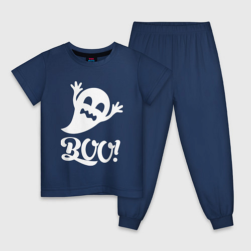 Детская пижама Забавный призрак - BOO! Halloween / Тёмно-синий – фото 1