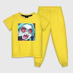 Пижама хлопковая детская Ребекка пиксель, цвет: желтый