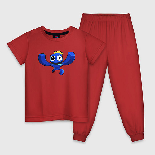 Детская пижама Синий - Радужные друзья / Красный – фото 1