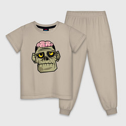 Детская пижама Череп зомби с мозгами
