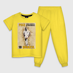 Пижама хлопковая детская Король футбола Пеле, цвет: желтый