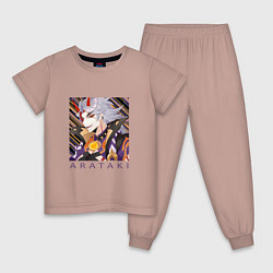 Пижама хлопковая детская Итто Аратаки Первый и величайший предводитель банд, цвет: пыльно-розовый