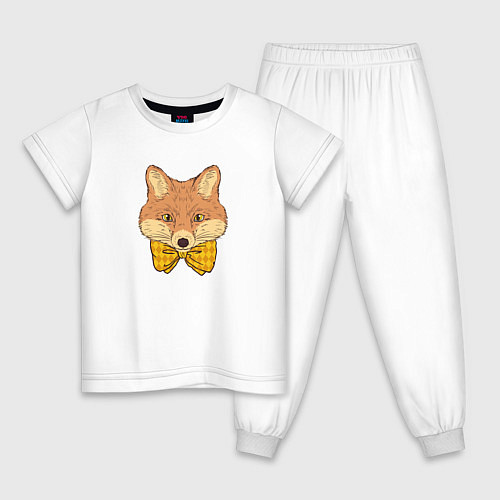 Детская пижама Голова лисы с бантом / Белый – фото 1