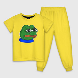 Пижама хлопковая детская Лягушонок Пепе огорчён, цвет: желтый