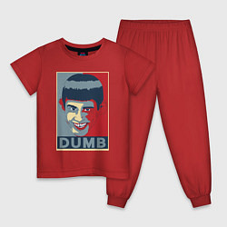 Пижама хлопковая детская Jim dumb, цвет: красный