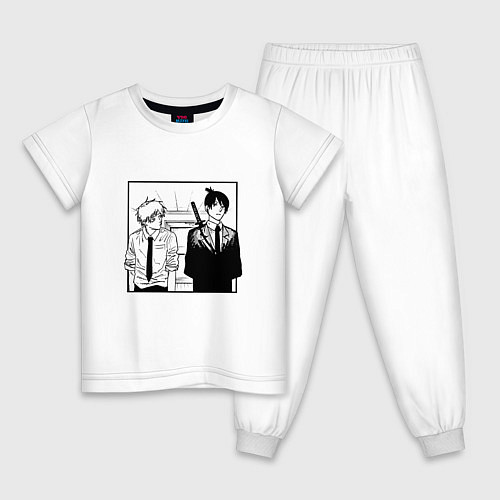 Детская пижама Денджи и Аки Человек Бензопила / Белый – фото 1