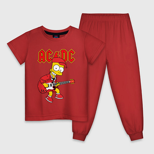 Детская пижама AC DC Барт Симпсон / Красный – фото 1
