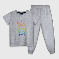 Пижама хлопковая детская Color Rabbit, цвет: меланж