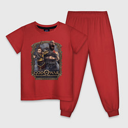 Пижама хлопковая детская Атрей и Кратос GoW Ragnarok, цвет: красный