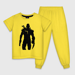 Пижама хлопковая детская Mass Effect N7 - Warrior, цвет: желтый