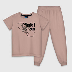 Пижама хлопковая детская Глаза Макимы, цвет: пыльно-розовый