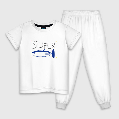 Детская пижама БТС - Супер лосось / Белый – фото 1