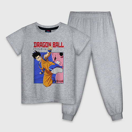 Детская пижама Dragon Ball - Сон Гоку - Удар / Меланж – фото 1