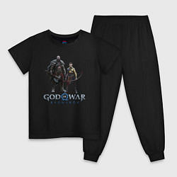Пижама хлопковая детская Отец и сын GoW Ragnarok, цвет: черный