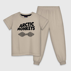 Пижама хлопковая детская Arctic Monkeys, цвет: миндальный
