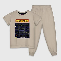 Пижама хлопковая детская Pac-Man на ZX-Spectrum, цвет: миндальный
