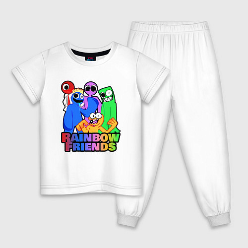 Детская пижама Радужные друзья персонажи игры / Белый – фото 1