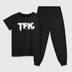 Пижама хлопковая детская Thousand Foot Krutch лого, цвет: черный