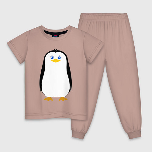 Детская пижама Красивый пингвин / Пыльно-розовый – фото 1