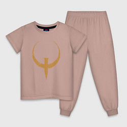 Пижама хлопковая детская Quake арена, цвет: пыльно-розовый