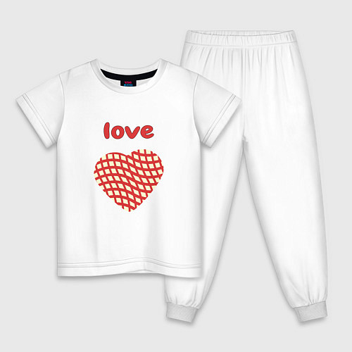 Детская пижама Переплетение в сердце / Белый – фото 1