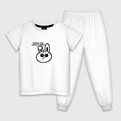 Детская пижама Следуй за круглым белым кроликом