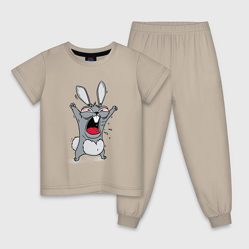 Детская пижама Злой заяц / Миндальный – фото 1