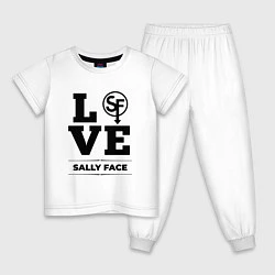 Пижама хлопковая детская Sally Face love classic, цвет: белый