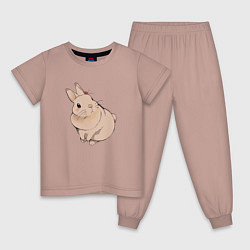 Детская пижама Милый кролик гуашью