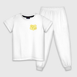 Пижама хлопковая детская Bitcoin Police, цвет: белый