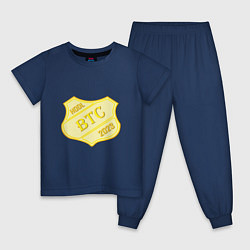 Пижама хлопковая детская Bitcoin 2023, цвет: тёмно-синий